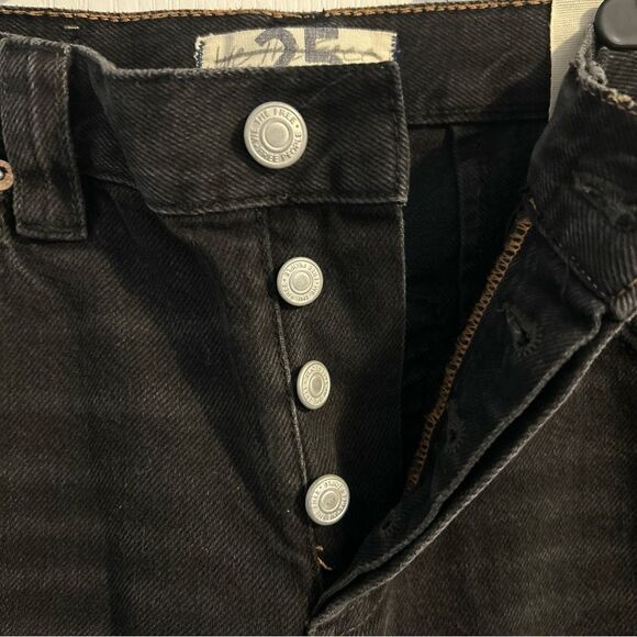 Free People We The Free CRVY Siren Low Rise Straight Jeans Black Size 25 - Picture 3 of 13
